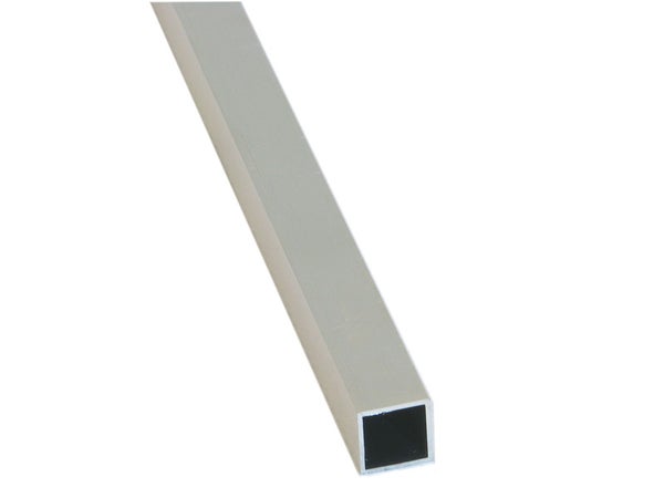 Tube Carré Aluminium Brut Gris, L.2.6 M X L.2 Cm X H.2 Cm