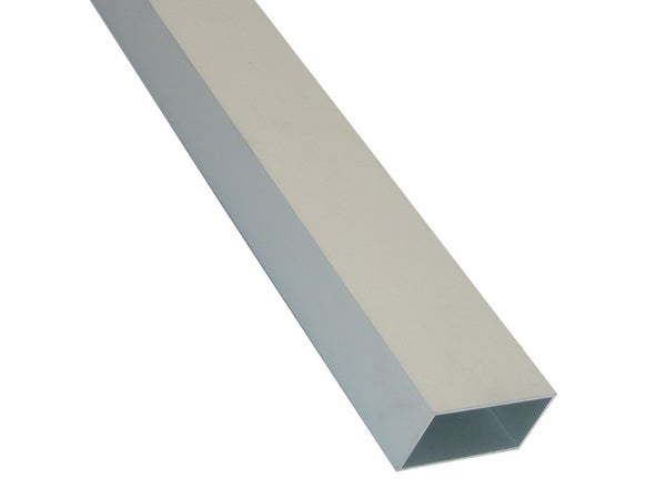 Tube Rectangulaire Aluminium Brut Argent, L.1 M X L.1.2 Cm X H.1 Cm