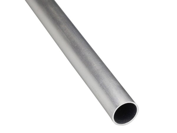 Tube Rond Aluminium Brut Gris, L.1 M X L.0.6 Cm X H.0.6 Cm