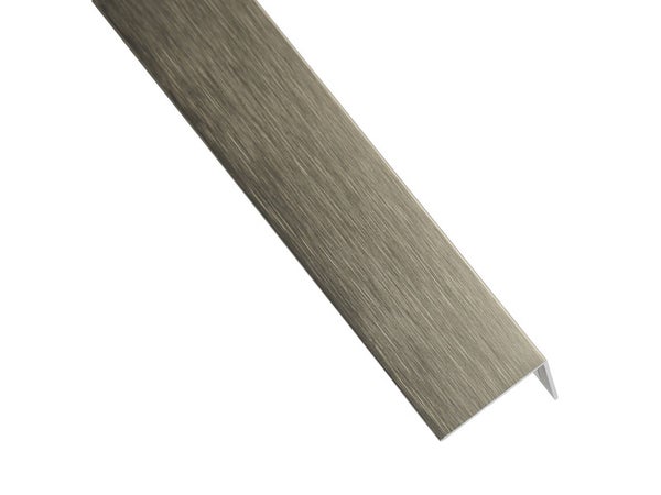 Cornière Inégale Aluminium Anodisé Gris, L.1 M X L.2.35 Cm X H.1.95 Cm