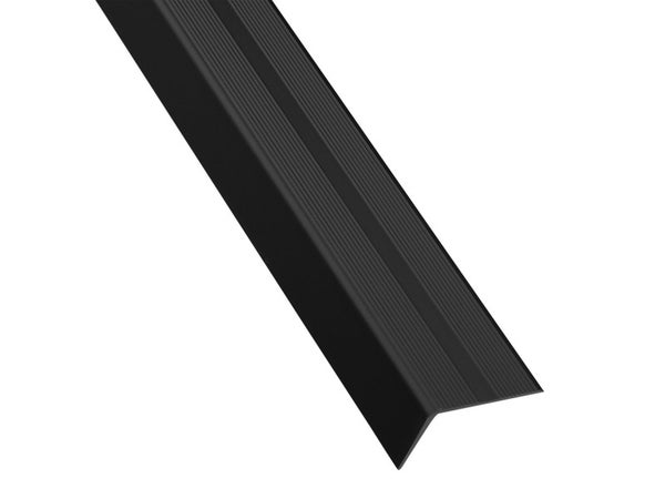 Nez De Marche Aluminium Mat Noir, L.2 M X L.4 Cm X H.2.5 Cm