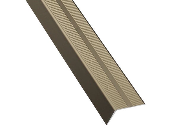 Nez De Marche Aluminium Mat Gris, L.2 M X L.4 Cm X H.2.5 Cm