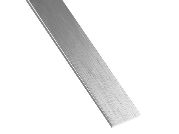 Plat Aluminium Anodisé Argent, L.2.6 M X L.3 Cm X H.0.2 Cm