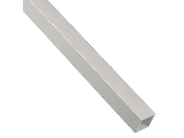 Tube Carré Aluminium Anodisé Gris, L.1 M X L.1.6 Cm X H.1.6 Cm