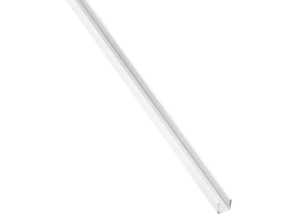U Rectangulaire Aluminium Laquée Blanc, L.1 M X L.1.9 Cm X H.1.9 Cm