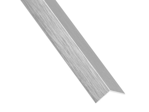 Cornière Inégale Aluminium Brossé Gris, L.1 M X L.1.6 Cm X H.1.1 Cm
