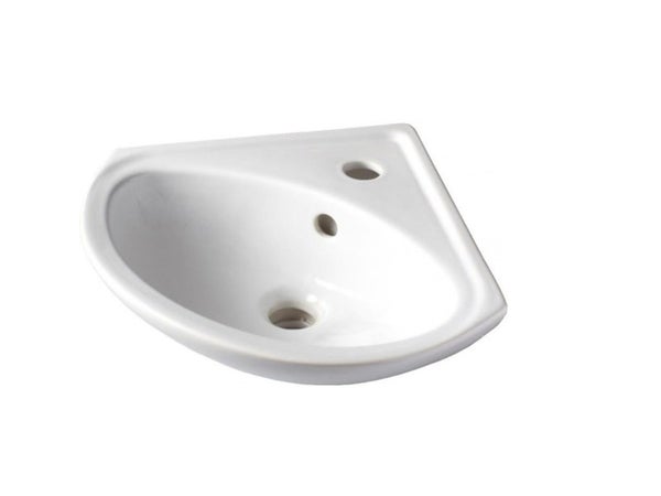 Lave-mains céramique angle blanc l.35 x P.35 cm, Sigma