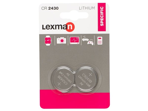 Lot De 2 Piles Bouton Cr2430/Dl2430, 3 V, Lexman