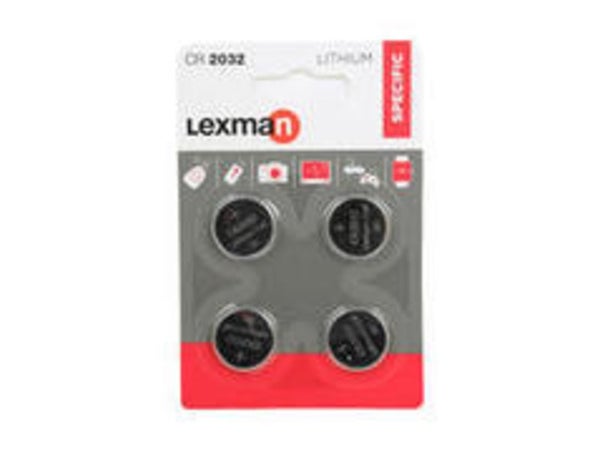 Lot De 4 Piles Bouton Cr2032/Dl2032, 3 V, Lexman