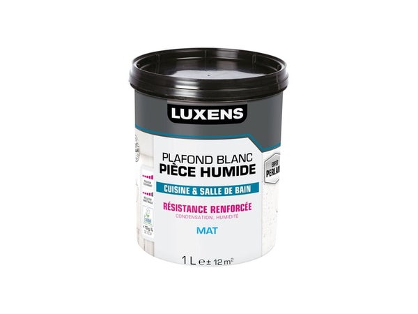 Peinture Plafond Luxens Pièces Humides Blanc Mat, 1 L