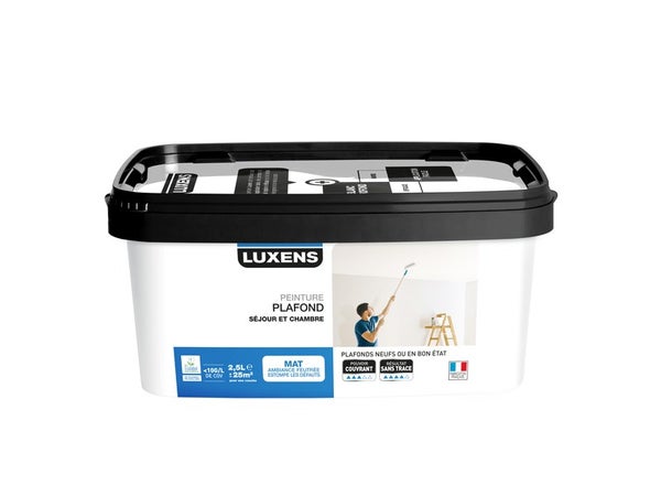 Peinture Plafond Luxens Sans Trace Blanc Mat, 2.5 L