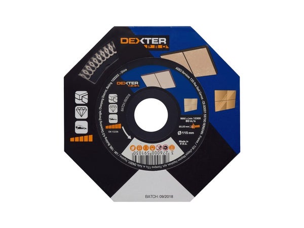 Disque Diamant Turbo Pour Carrelage Dexter Pro, Diam.115 Mm