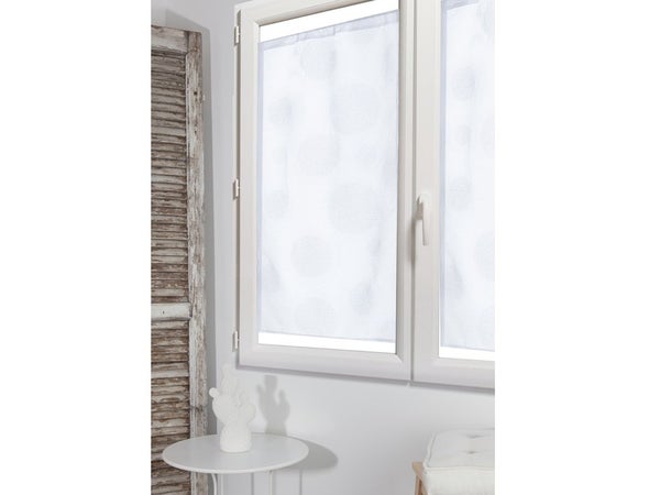 Paire De Vitrages Transparent Blanc L.60 X H.120 Cm