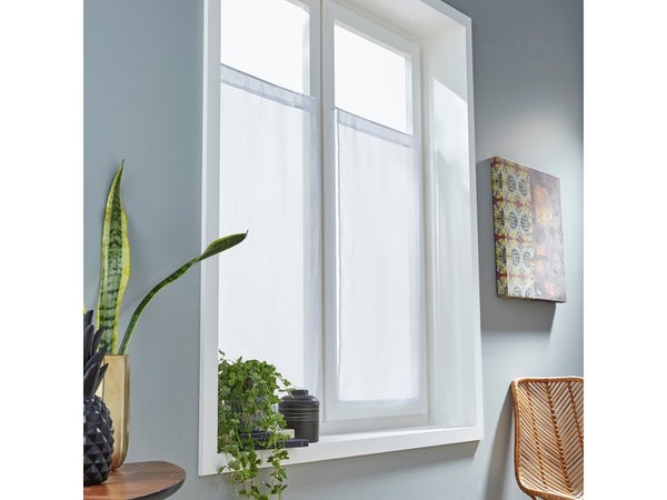 Paire De Vitrages Transparent, Idealis Blanc L.45 X H.90 Cm