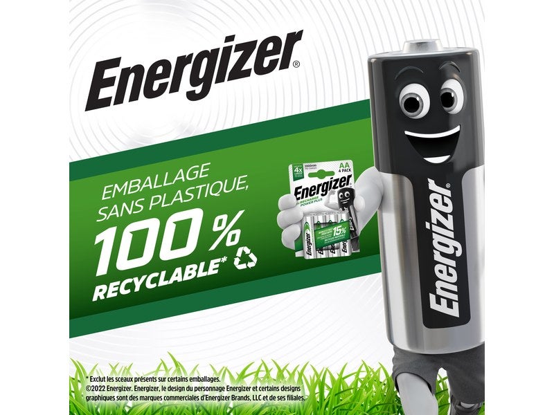 Energizer Piles Rechargeables AA, Recharge Power Plus, Lot de 8 en