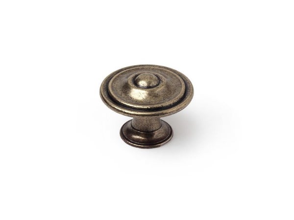 Lot De 4 Boutons De Meuble Rond Zamak Laitonné H.26 X L.35 X P.35 Mm