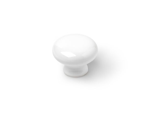 Lot De 4 Boutons De Meuble Rond Porcelaine Brillant H.27 X L.35 X P.35 Mm