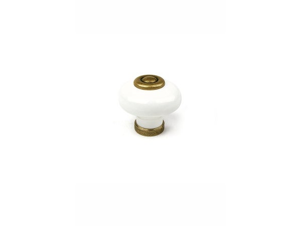 Lot De 4 Boutons De Meuble Rond Porcelaine Brillant H.28 X L.31 X P.31 Mm