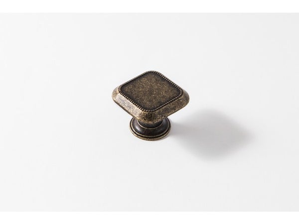 Lot De 4 Boutons De Meuble Carré Zamak Laitonné H.22 X L.30 X P.30 Mm