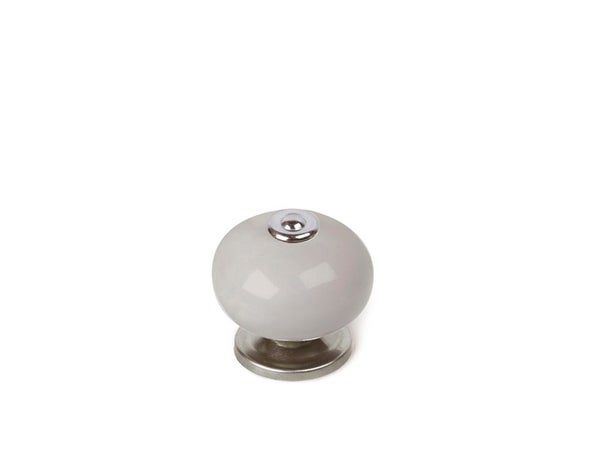 Lot De 4 Boutons De Meuble Boule Gris Porcelaine H.38 X L.40 X P.40 Mm