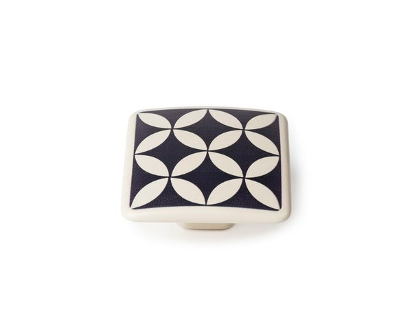 Bouton De Meuble Carreau De Ciment Gris Foncé Zamak H.20 X L.37 X P.37 Mm