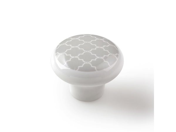 Bouton De Meuble Déco Gris Porcelaine H.31 X L.40 X P.40 Mm