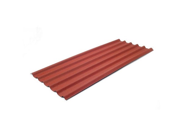 Plaque Ondulée Bitumée Rouge Intense L.0.81 X L.2 M