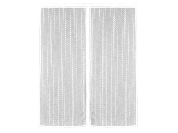 Paire de vitrages transparent, Livia blanc l.45 x H.120 cm