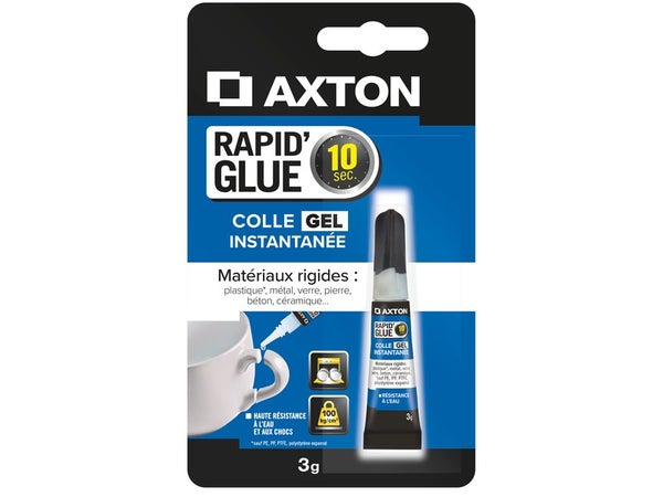 Colle glue gel Rapid' AXTON, 3 gr