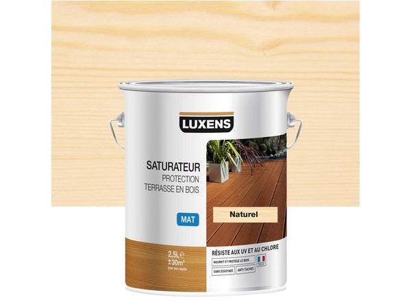 Saturateur Luxens Saturateur Protection Terrasse En Bois 2.5 L, Naturel