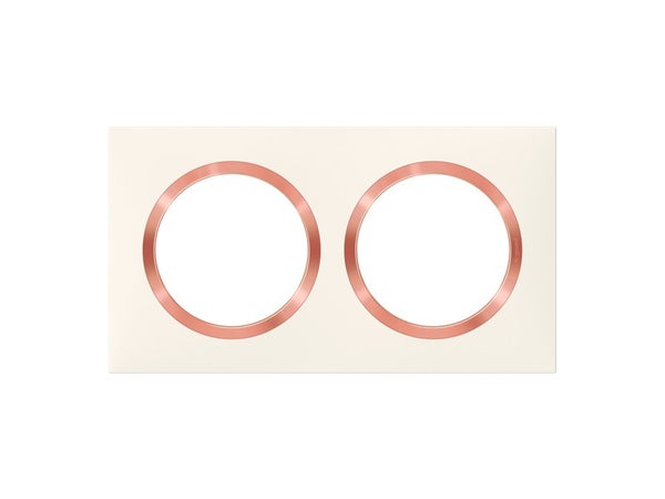 Plaque Double Dooxie, Legrand, Blanc Rose