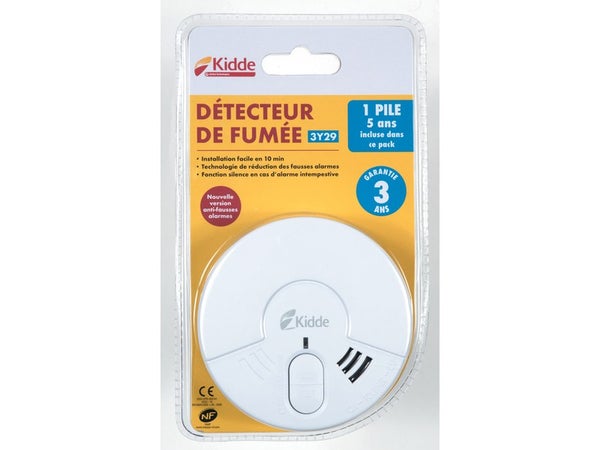 Détecteur de fumée, KIDDE, garantie 3 ans