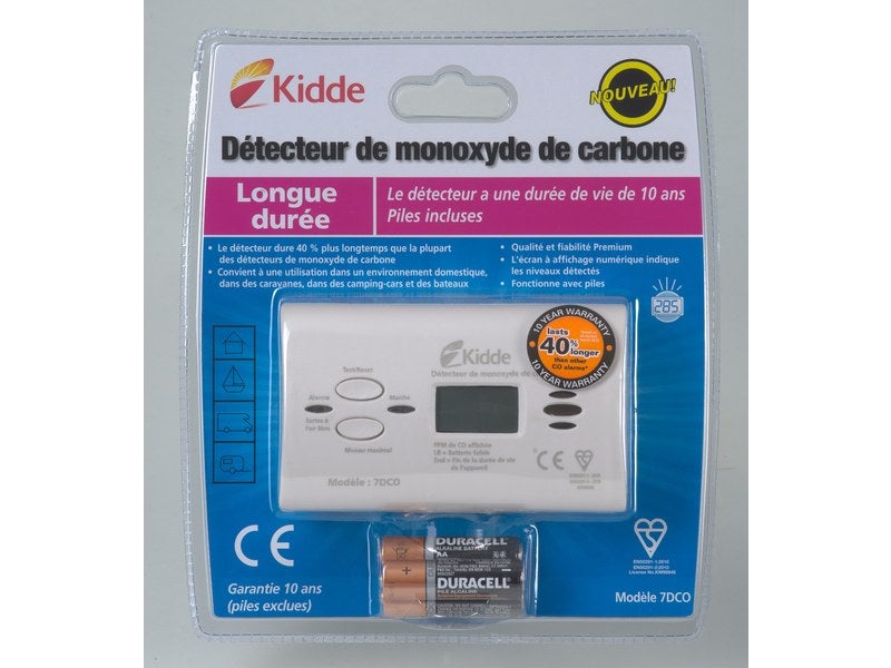 Détecteur Monoxyde de Carbone Kidde K797 : 10 Ans