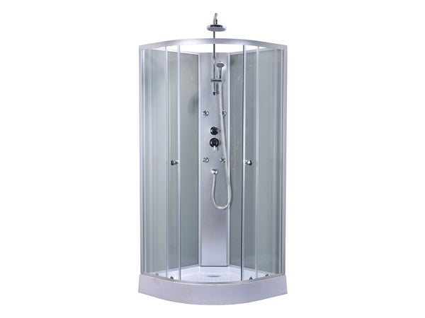Cabine de douche 1/4 de cercle L.85 x l.85 cm, verre transparent, Dado