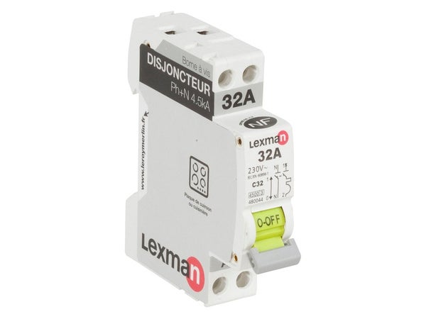 Disjoncteur Phase + Neutre Lexman 32 A