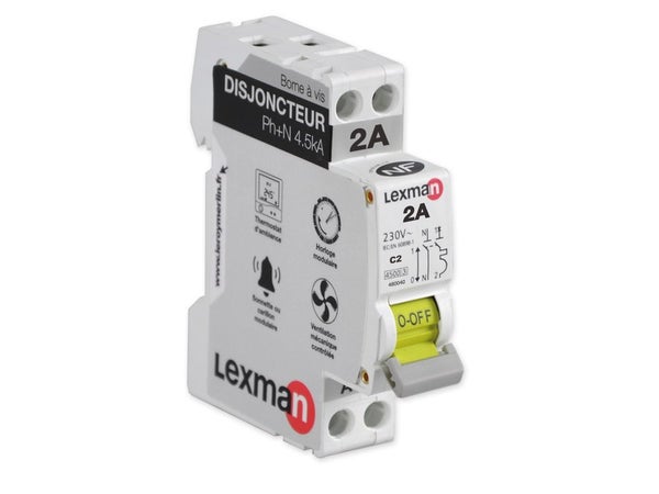 Disjoncteur Phase + Neutre Lexman 2 A