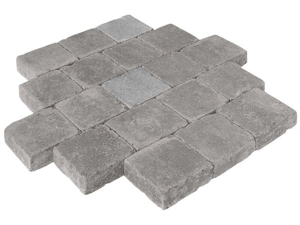 Pavé béton Samara, L.15 Cm x L.15 Cm x Ep.60 mm gris / noir nuancé