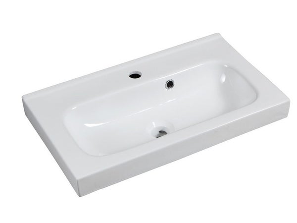 Plan vasque simple Remix Céramique blanc l.61 x P.35 cm