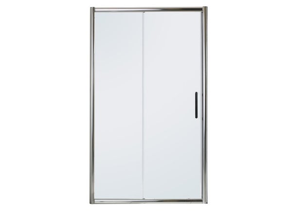 Porte de douche coulissante transparente, chromé, 120 cm, quad