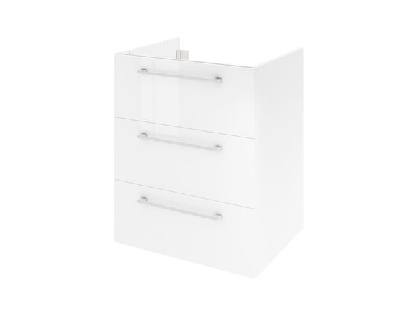 Meuble de salle de bains simple vasque l.60 x H.73 x P.46 cm, blanc, Remix