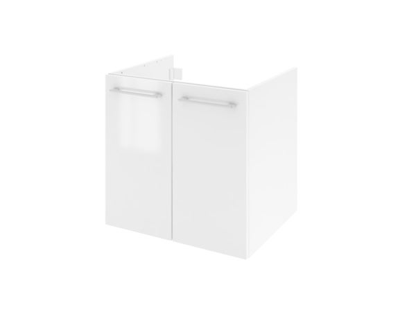 Meuble de salle de bains simple vasque l.60 x H.57.7 x P.46 cm, blanc, Remix