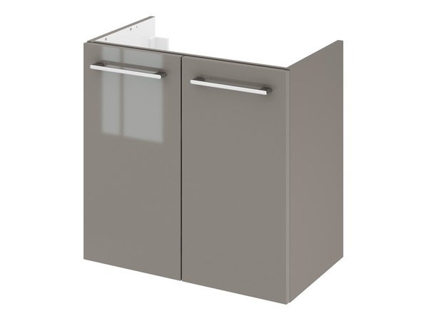 Meuble de salle de bains simple vasque, REMIX, l.60 x H.57.7 x P.35 cm, gris granit