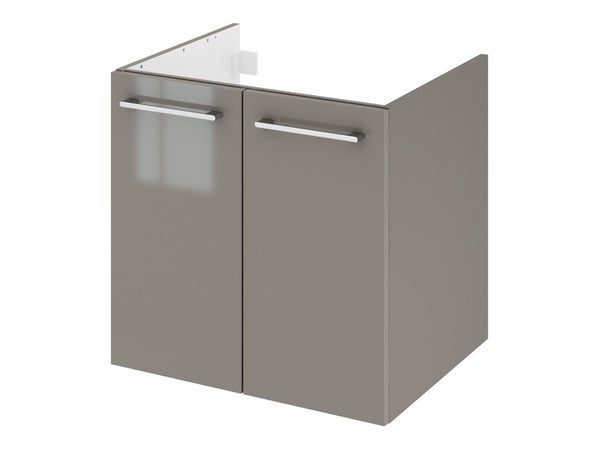 Meuble De Salle De Bains Simple Vasque L.60 X H.58 X P.48 Cm, Gris Granit, Remix