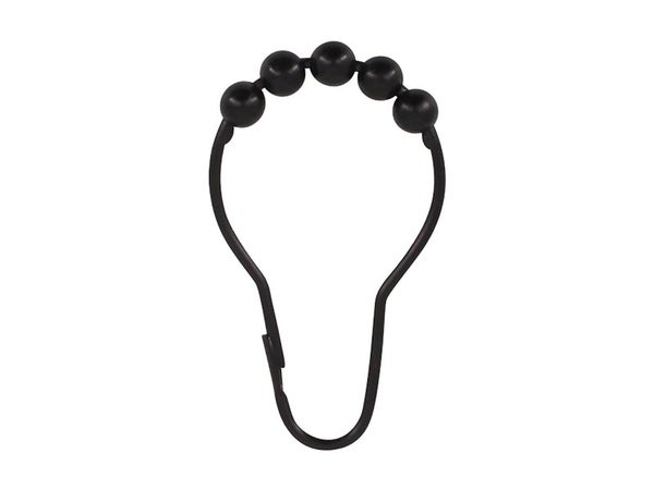 Lot de 12 anneaux de douche L. 7.5 cm, SENSEA noir