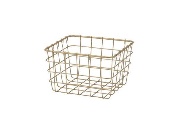 Panier H.9 x L.15 x P.15 cm, Joy, métal doré
