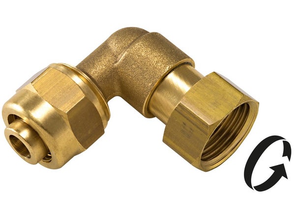 Raccord Coudé 90° À Compression Laiton F 15 X 21 Pour Tube En Per