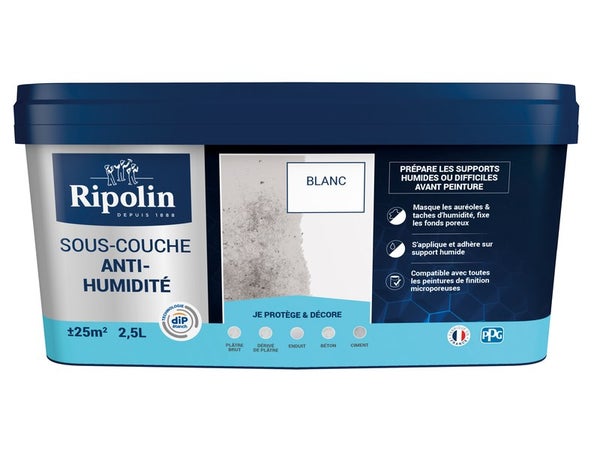Sous-Couche Antihumidité Rip Etanch, Ripolin Blanc 2.5 L