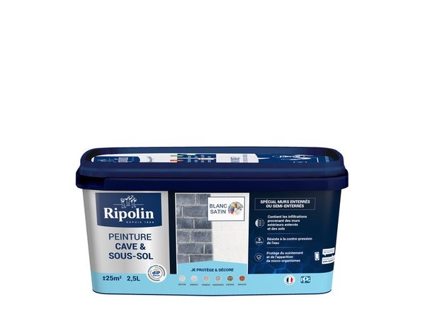 Peinture Cave Et Sol Rip Etanch, Ripolin Blanc 2.5 L