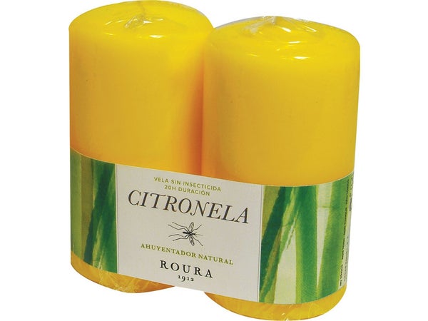 Bougie Cylindrique Anti Moustique Citronnelle 100X50Mm X2
