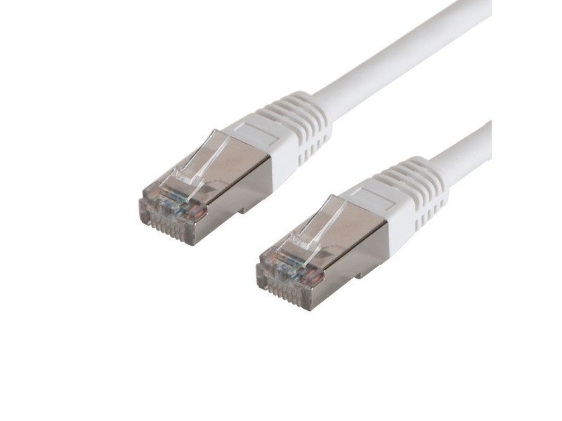 Câble TV coaxial et Ethernet mâle/mâle RJ45 - 2M- blanc